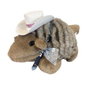 Yippi Yi Yay Texas Armadillo Plush Austin Cowboy Hat Stuffed Animal 11” Vintage